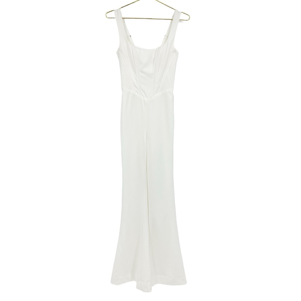 Show Me Your Mumu White Nina Jumpsuit Bridal Reception Rehearsal Extra Small - Picture 2 of 16